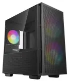 Корпус Deepcool CH360 без БП, боковое окно (закаленное стекло), 2x140мм ARGB LED вентилятор спереди и 1x120мм ARGB LED вентилятор сзади, черный, mATX Image