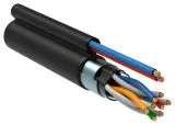 Кабель информационный ITK с кабелем питания LC3-C5E04-379 кат.5E F/UTP 4X2X24AWG LDPE внешний 305м черный Image