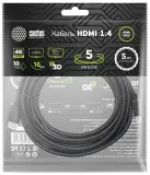 Кабель аудио-видео Cactus CS-HDMI.1.4-5 HDMI (m)/HDMI (m) 5м. позолоч.конт. черный Image