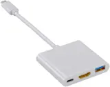 Переходник Buro USB Type-C (m) HDMI (f) USB 3.0 A(f) USB Type-C (f) (BHP RET TPC-HDM) белый Image