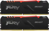 Память DDR4 2x16GB 3600MHz Kingston KF436C18BB2AK2/32 Fury Beast RGB RTL Gaming PC4-28800 CL18 DIMM 288-pin 1.35В dual rank с радиатором Ret Image