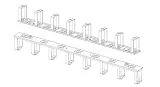 Аксессуар для шкафа Systeme Electric вертикальный кабельный органайзер Uniprom, 2x8 колец, черный Image