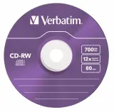 Диск CD-RW Verbatim 700Mb 12x Slim case (5шт) Color (43167) Image