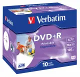 Диск DVD+R Verbatim 4.7Gb 16x Jewel case (10шт) Printable (43508) Image