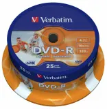 Диск DVD-R Verbatim 4.7Gb 16x Cake Box (25шт) Printable (43538) Image