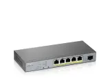 Коммутатор Zyxel GS1350-6HP-EU0101F (L2) 5x1Гбит/с 1SFP 4PoE+ 1PoE++ 60W управляемый Image