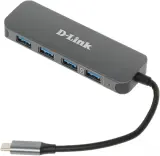 Разветвитель USB-C D-Link DUB-2340 4порт. черный (DUB-2340/A1A) Image