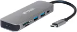 Концентратор usb D-Link USB-C Hub, 2xUSB 3.0 + USB-C, SD/microSD Card Reader Image