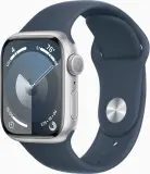 Смарт-часы Apple Watch Series 9 A2978 41мм OLED корп.серебристый Sport Band рем.синий разм.брасл.:130-180мм (MR903LL/A) Image