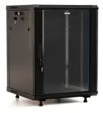 Шкаф коммутационный Hyperline (TWB-FC-2266-GP-RAL9004) настенный 22U 600x600мм пер.дв.стекл 60кг черный 180град. 1098мм IP20 сталь Image