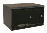 Шкаф коммутационный WRline (WR-TW-0645-GP-RAL9004) настенный 6U 600x450мм пер.дв.стекл 2 бок.пан. направл.под винты 60кг черный 350мм 367мм IP20 сталь Image