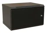 Шкаф коммутационный WRline (WR-TW-0666-SR-RAL9004) настенный 6U 600x600мм пер.дв.металл 2 бок.пан. направл.под винты 60кг черный 500мм 367мм IP20 сталь Image