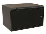 Шкаф коммутационный WRline (WR-TW-0945-SR-RAL9004) настенный 9U 600x450мм пер.дв.металл 2 бок.пан. направл.под винты 60кг черный 350мм 500мм IP20 сталь Image