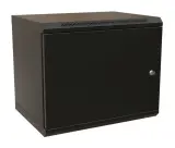 Шкаф коммутационный WRline (WR-TW-1266-SR-RAL9004) настенный 12U 600x600мм пер.дв.металл 2 бок.пан. направл.под винты 60кг черный 520мм 650мм IP20 сталь Image