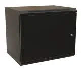 Шкаф коммутационный WRline (WR-TW-1545-SR-RAL9004) настенный 15U 600x450мм пер.дв.металл 2 бок.пан. направл.под винты 60кг черный 370мм 775мм IP20 сталь Image