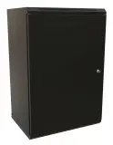 Шкаф коммутационный WRline (WR-TW-2245-SR-RAL9004) настенный 22U 600x450мм пер.дв.металл 2 бок.пан. направл.под винты 60кг черный 370мм 1086мм IP20 сталь Image