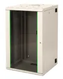 Шкаф коммутационный Lande Proline (LN-PR20U6045-BL-111) настенный 20U 600x450мм пер.дв.стекл задн.дв.стал.лист направл.под закл.гайки 100кг черный 340мм 35кг 996мм IP20 сталь Image