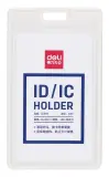Бейдж для пропуска Deli 8315white 54х89мм вертикальный без крепления акрил/пластик белый Image