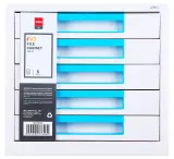 Бокс для документов Deli EZ01033 Rio 5 выдвижных ящиков 277х344х259мм белый/голубой пластик Image