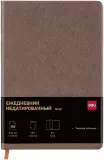 Ежедневник Deli ELEGANT CN143BROWN A5 143x210мм искусст. кожа 136л позолоч. срез коричневый Image