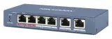 Коммутатор Hikvision DS-3E0106HP-E 4x100Мбит/с 2PoE+ 1PoE++ 60W неуправляемый Image