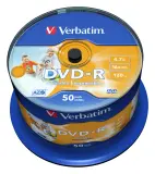 Диск DVD-R Verbatim 4.7Gb 16x Cake Box (50шт) Printable (43533) Image