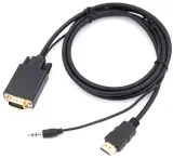 Кабель-переходник аудио-видео Premier 5-983AU HDMI (m)/VGA (m) 3м. позолоч.конт. черный (5-983AU 3.0) Image