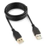 Кабель USB2.0 Cablexpert CCP-USB2-AMAM-6, AM/AM, двойной экран, медь, Pro, 1.8м, черный, пакет Image