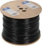 Кабель сетевой Ningbo UTP 4 пары cat5E solid 0.5мм Cu molded 305м черный outdoor стальной трос Image