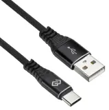 Кабель Digma TYPE-C-1.2M-BRAIDED-BLK USB (m)-USB Type-C (m) 1.2м черный Image