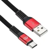 Кабель Digma TYPE-C-1.2M-FLAT-BLK USB (m)-USB Type-C (m) 1.2м черный/красный плоский Image