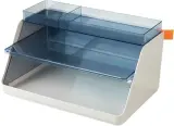 Лоток горизонтальный Deli XDM34grey 2отд. для бумаг A4 315x270x170мм серый/прозрачный пластик (упак.:1шт) Image