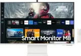 Samsung 32" Smart monitor M8 S32DM801UI VA 16:9 3840x2160x60Hz 4ms 400cd 3000:1 178/178 1млрд HDMI USB-C(65W) 2*USB 2.0 Spk10W Tizen HDR10+ sRGB 99% Tilt HAS Pivot Cam WiFi5 BT5.2 VESA White ПультДУ Image