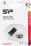 Флеш Диск Silicon Power 64Gb Touch T01 SP064GBUF2T01V1K USB2.0 черный/серебристый Image