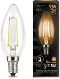 Лампа светодиодная Gauss Filament 9Вт цок.:E14 свеча 220B 2700K св.свеч.бел.теп. С35 (упак.:1шт) (103801109) Image