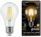 Лампа филам. Gauss Filament A60 10Вт цок.:E27 груша 220B 2700K св.свеч.бел.теп. (упак.:1шт) (102802110) Image