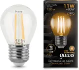 Лампа филам. Gauss Filament 11Вт цок.:E27 шар 220B 2700K св.свеч.бел.теп. (упак.:1шт) (105802111) Image