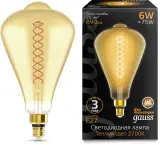 Лампа филам. Gauss Filament Vintage 6Вт цок.:E27 эдисон 220B 2700K св.свеч.бел.теп. (упак.:1шт) (157802118) Image