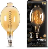 Лампа филам. Gauss Filament Vintage 8Вт цок.:E27 шар 220B 2400K св.свеч.бел.теп. (упак.:1шт) (152802008) Image