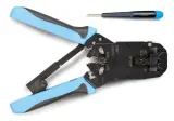 Инструмент обжимной Hyperline HT-200AR для RJ-50/RJ-45/RJ-12/RJ-11 черный/оранжевый Image