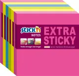 Блок самоклеящийся бумажный Stick`n Extra Sticky 21679 76x76мм 90лист. 70г/м2 неон ассорти (упак.:6шт) Image