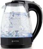 Чайник электрический Vitek VT-1122 1.7л. 2200Вт черный корпус: стекло/пластик Image