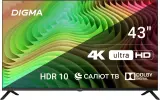 Телевизор LED Digma 43" DM-LED43UBB40 Салют ТВ Frameless Metal черный 4K Ultra HD 60Hz DVB-T DVB-T2 DVB-C DVB-S DVB-S2 USB WiFi Smart TV Image