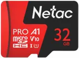 Носитель информации Netac P500 Extreme PRO 32GB MicroSDHC V10/A1/C10 up to 100MB/s, retail pack with SD Adapter Image