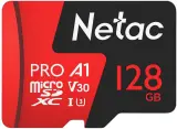 Носитель информации Netac P500 Extreme PRO 128GB MicroSDXC V30/A1/C10 up to 100MB/s, retail pack with SD Adapter Image