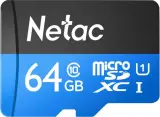 Носитель информации Netac P500 Standard 64GB MicroSDXC U1/C10 up to 90MB/s, retail pack card only Image