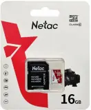 Носитель информации Netac P500 ECO 16GB MicroSDHC C10 up to 80MB/s, retail pack with SD Adapter Image