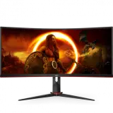 34" AOC CU34G2X Curved 3440x1440@144Hz VA LED 21:9 1ms 2*HDMI 2*DP 4*USB3.0 80M:1 178/178 300cd HAS Tilt Swivel Black-Red Image