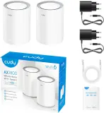 Бесшовный Mesh роутер Cudy M1800 (M1800 2-PACK) AX1800 10/100/1000BASE-TX/Wi-Fi белый (упак.:2шт) Image