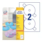 Этикетки Avery Zweckform CD/DVD L7676-25 A4/196г/м2/50л./белый супер глянец самоклей. для лазерной печати Image